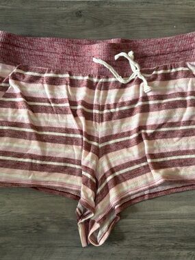 torrid Pink & Cream Striped Knit Lounge Shorts